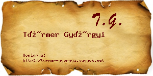 Türmer Györgyi névjegykártya